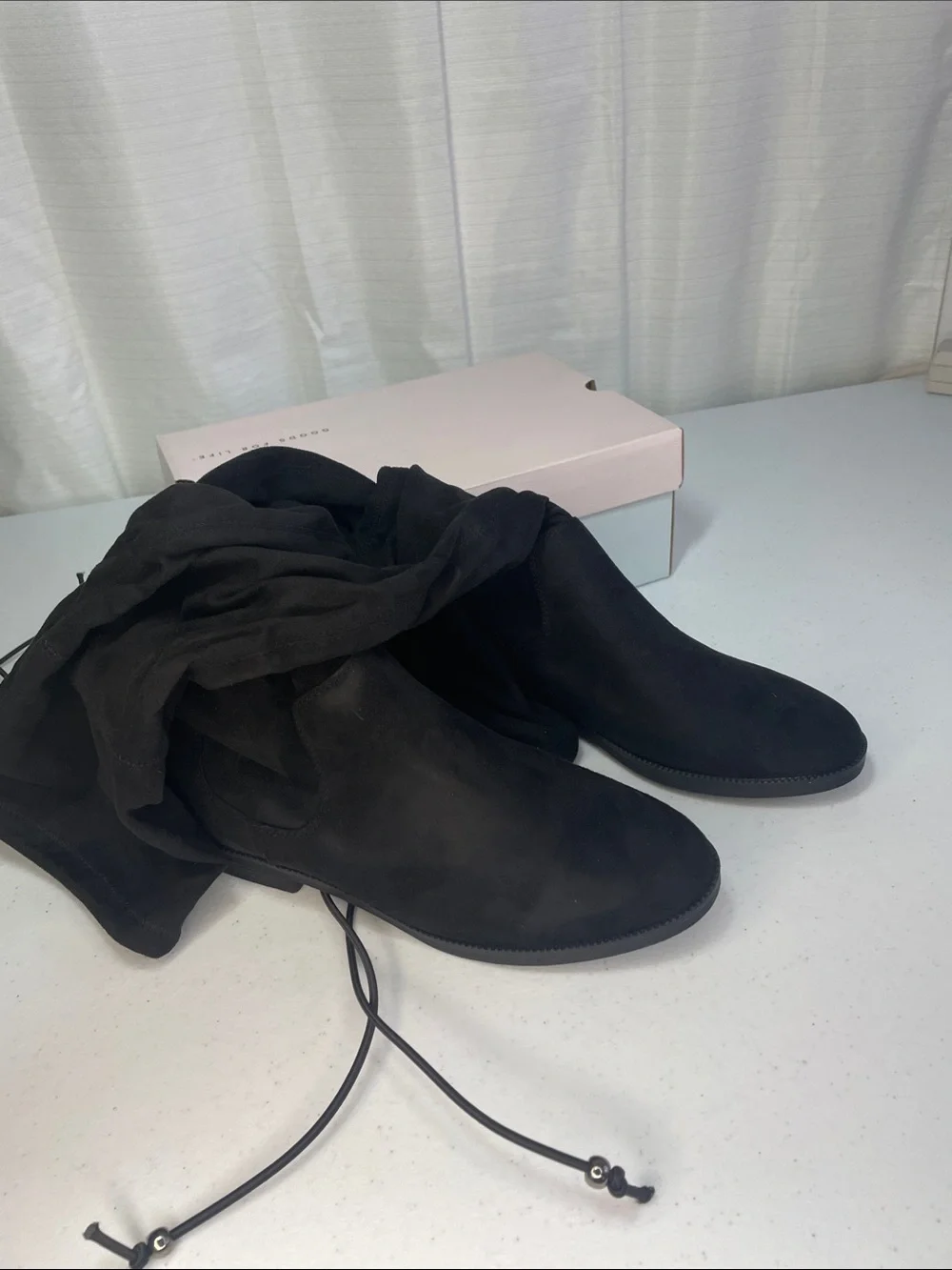 SO Black Over-the-Knee Suede Boots